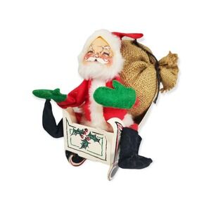 Annalee 1979 Signed Santa Clause In Sleigh with Big Bag of Gifts Hand Made USA